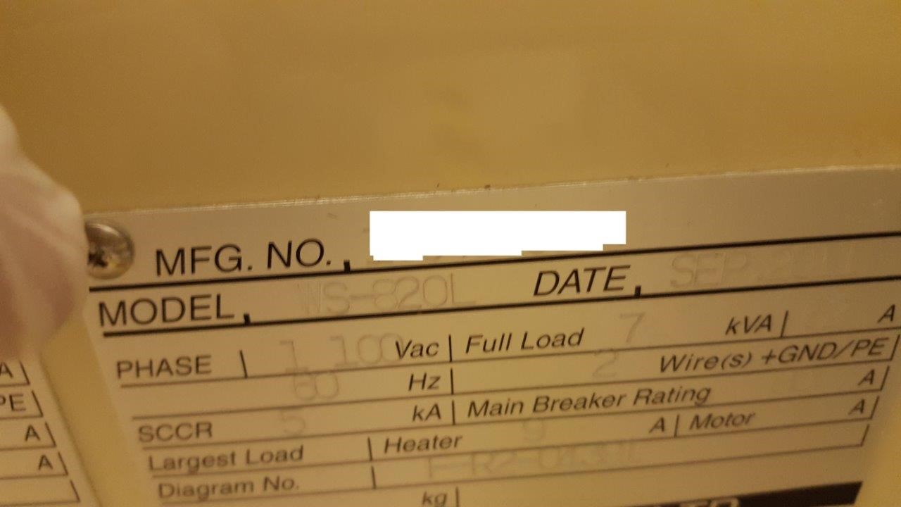 Used DNS WS-820L Automated wafer cleaning system