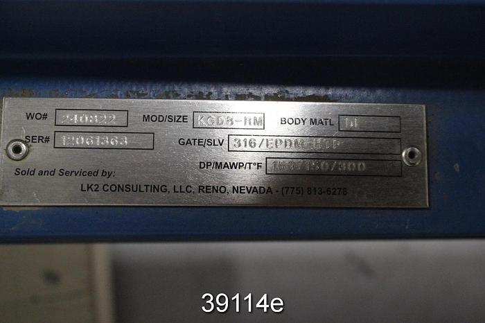 Unused Clarkson 8" Air Operated Knife Gate Valve, KGD8-RM #39114