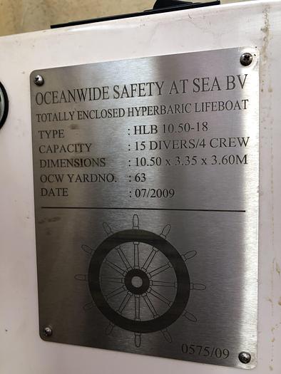 Rescue boat enclosed New with Davit