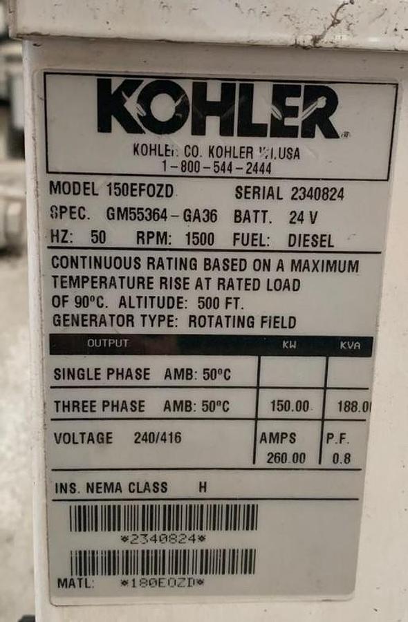 Kohler Co USA 150EF0ZD