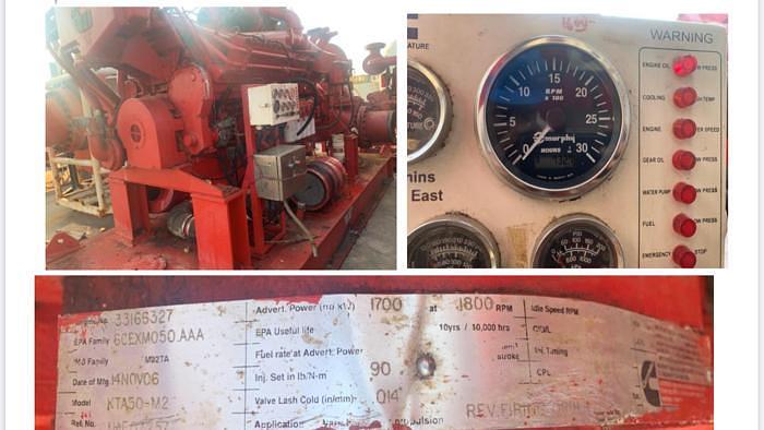 Used Cummins KTA50-M2 marine engines very low hours.