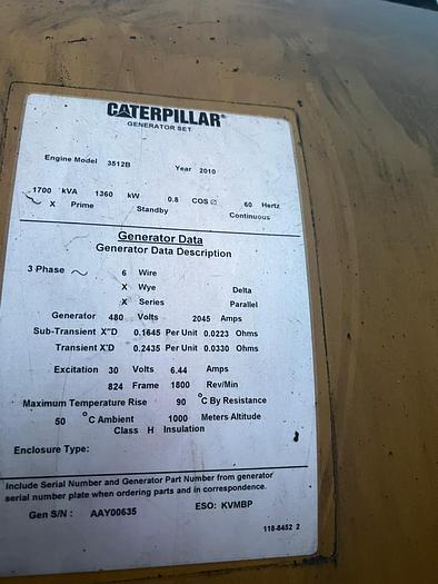2009 Caterpillar 3512B