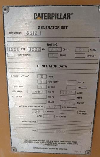 Used Caterpillar 3512B and C32 generators.