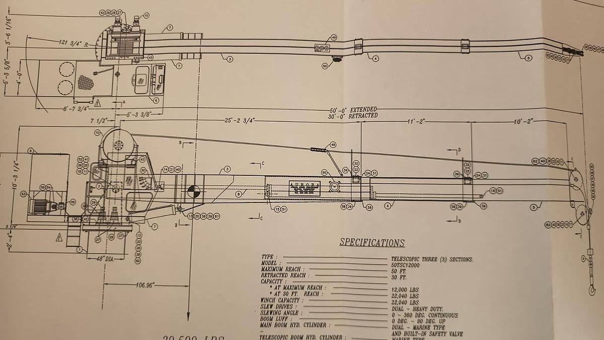Used 1999 Aurora Crane U.S.A. 50TSC12000