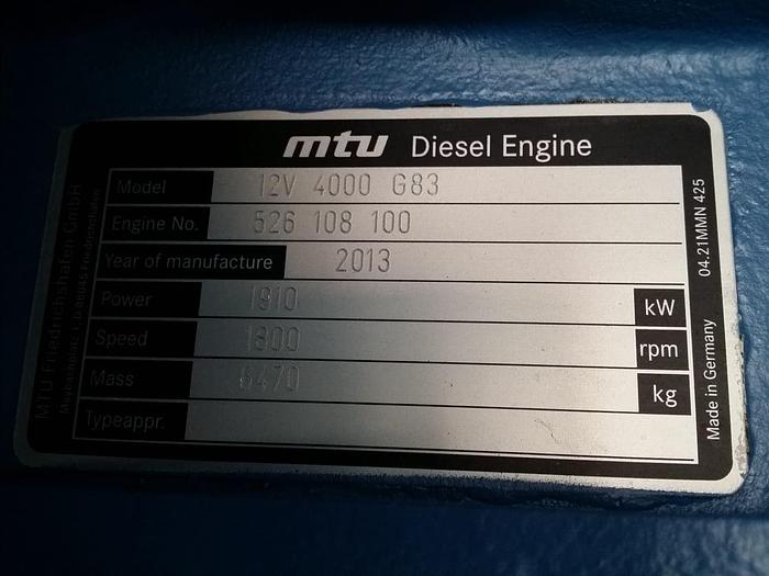 Used 2013 MTU 12V4000G83