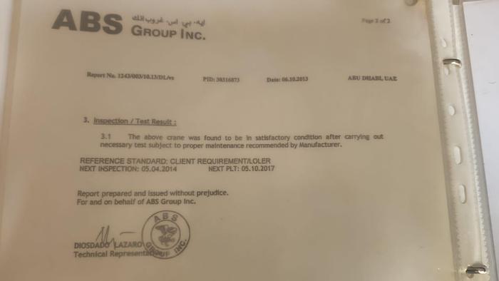 Used Marine Telescopic 10 Ton Crane Aurora 50TSC12000