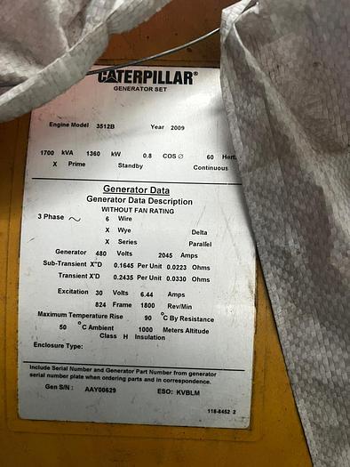 2009 Caterpillar 3512B