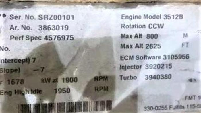 2018 Caterpillar 3512B