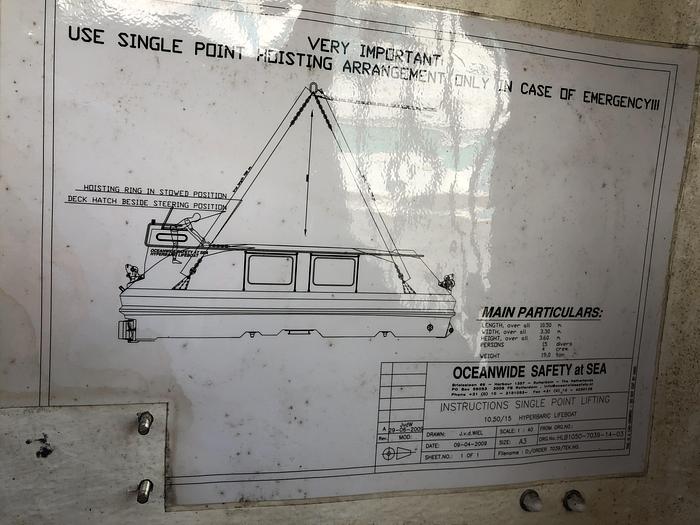 Rescue boat enclosed New with Davit