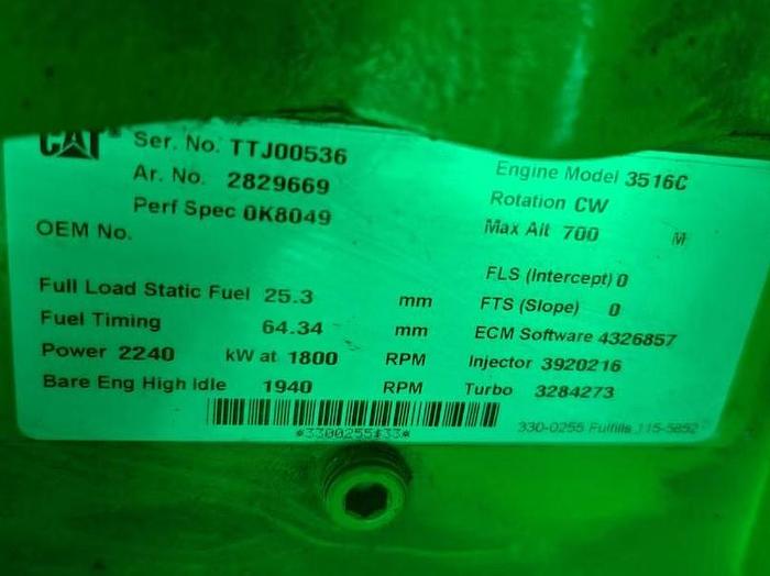2015 Caterpillar 3516C