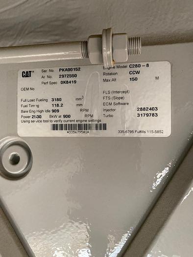 Caterpillar C280-8 generator built 2011 x 3 sets new / unused