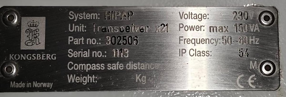 Used Kongsberg Simrad Hipap 500