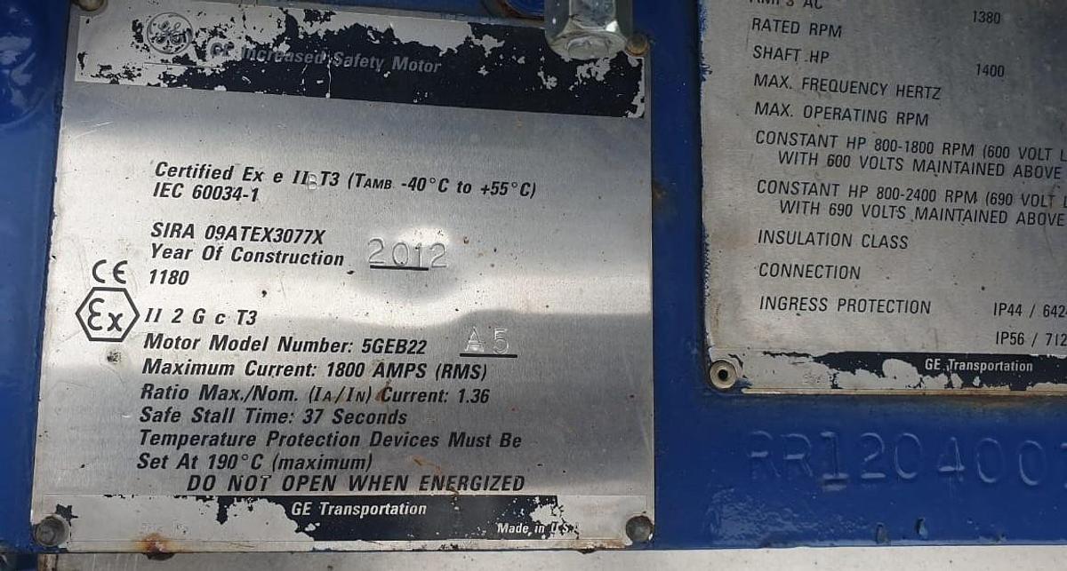 GE AC drilling motors 5GEB22A5 Unused