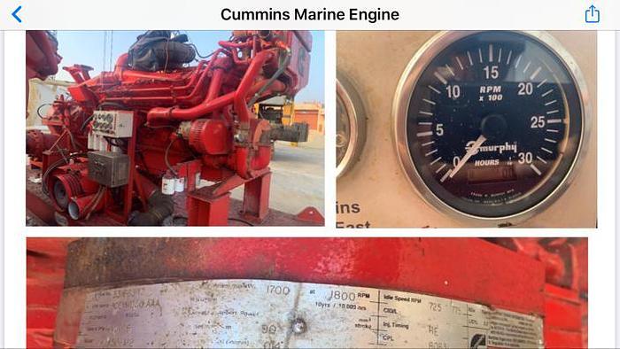 Used Cummins KTA50-M2 marine engines very low hours.