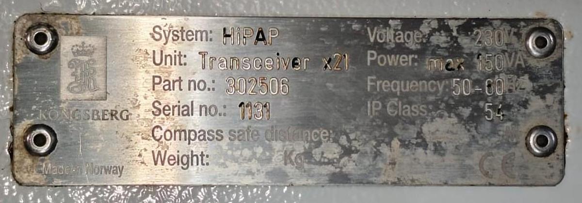 Used Kongsberg Simrad Hipap 500