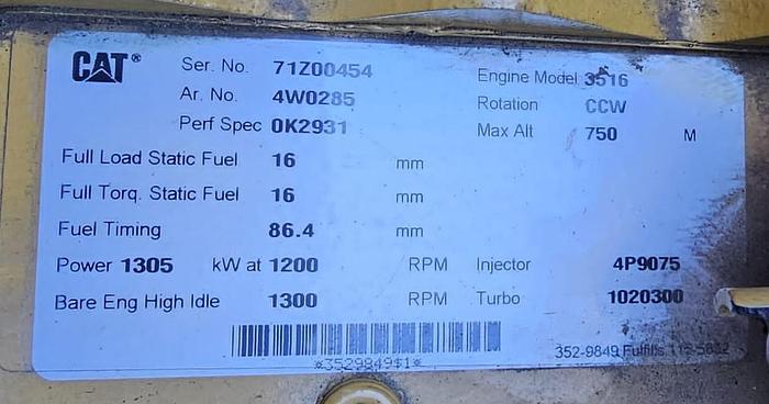 2012 Caterpillar 3516