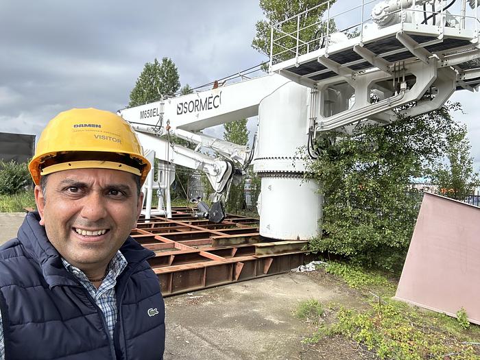 Knuckle-boom crane Sormec M650/EL 34 tons excellent condition.