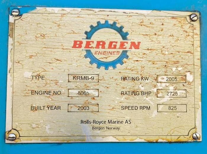 Used Bergen KRMB-9 Marine Propulsion engines x 2 sets