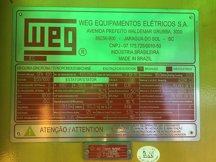 Caterpillar 3512B Marine Generator New / Unused.