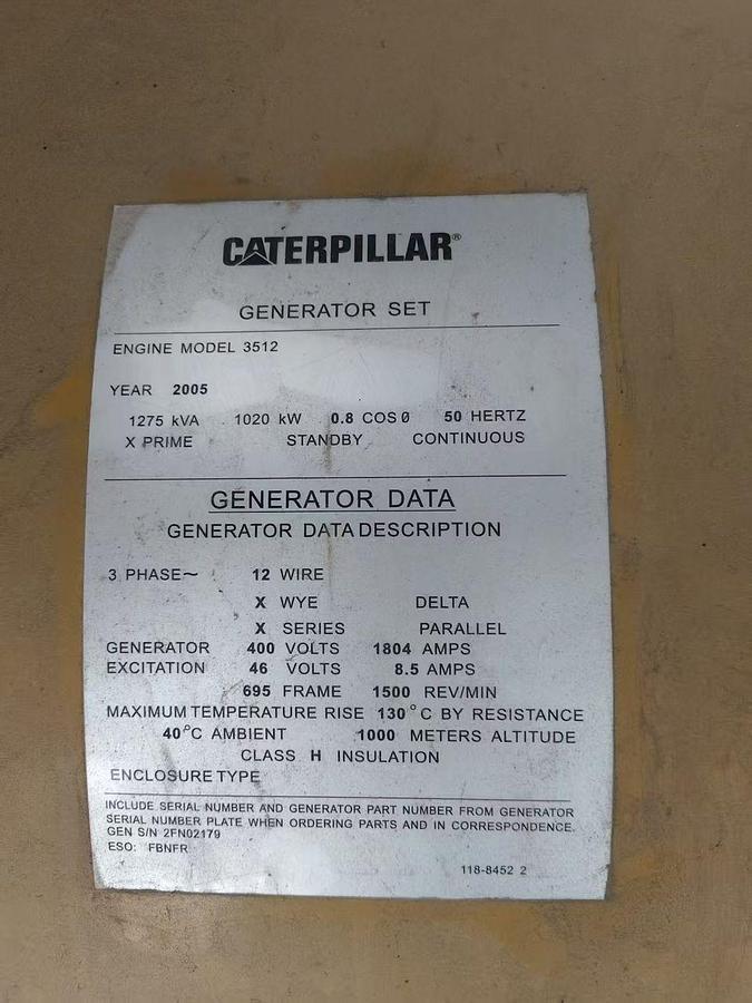 Used Caterpillar 3512 generators