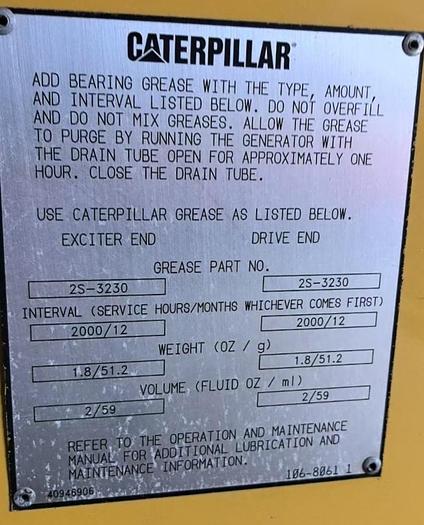 Used Caterpillar 3512B for SCR drill rig service.