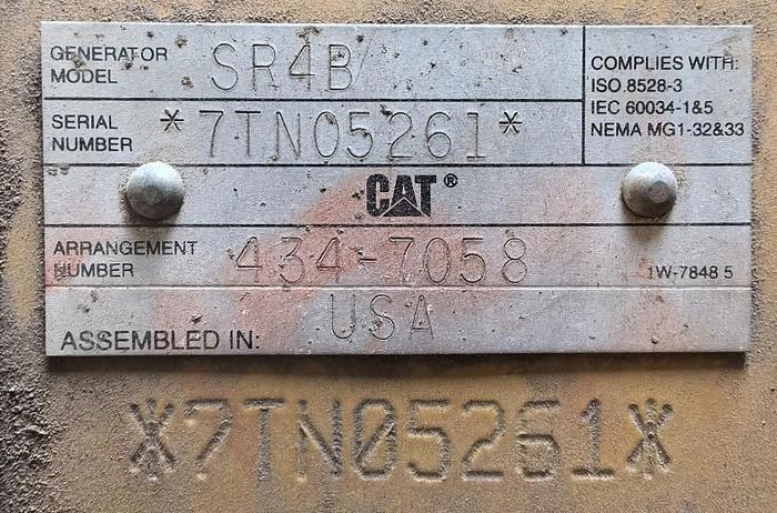 Used Caterpillar 3512B for SCR drill rig service.