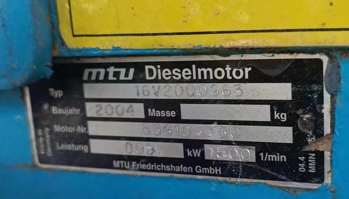 Used MTU 16V2000G63 diesel generator