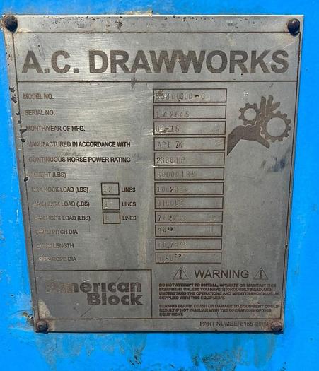 A.C. Drawworks American Block 3580