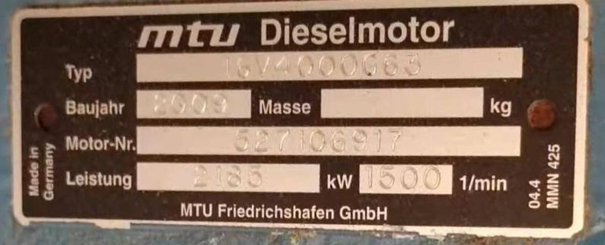 Featured MTU 16V4000 New Generator set