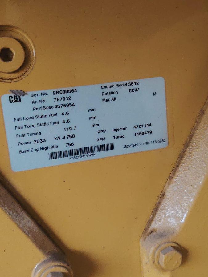 New Caterpillar 3612 Dual Fuel Engines