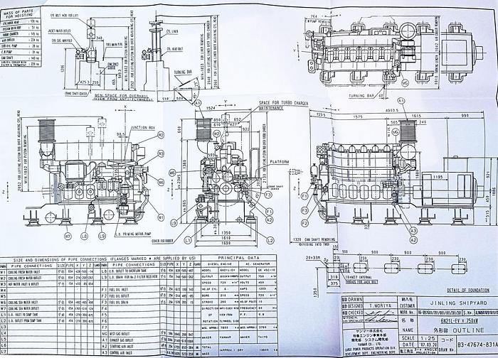 Used Yanmar 6N21L-EV marine generators