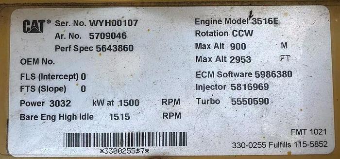 2020 Caterpillar 3516E