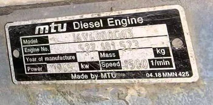 Used 2004 MTU 16V4000G63