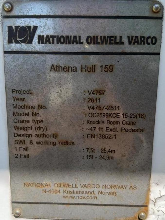 Used 2011 National Oilwell Varco Knuckle Boom Crane