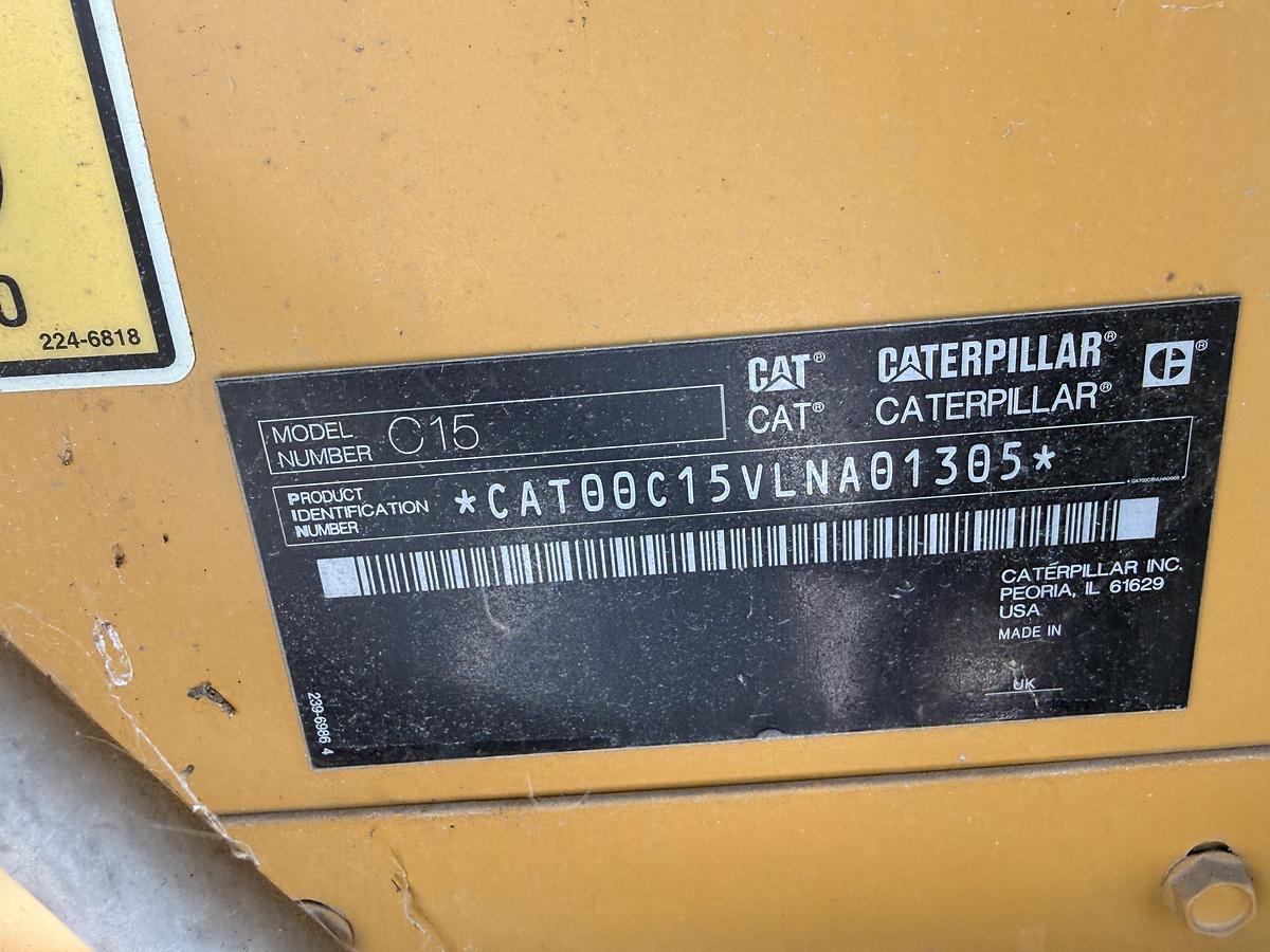 Caterpillar  C15 generator complete with motor, alternator and trailer.