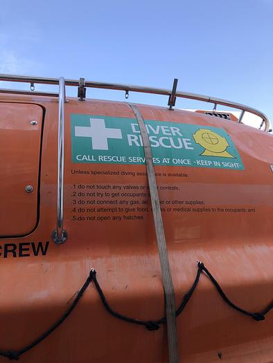 Rescue boat enclosed New with Davit