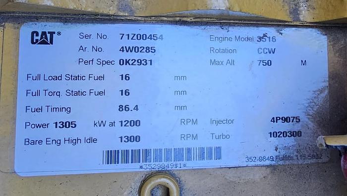 2012 Caterpillar 3516