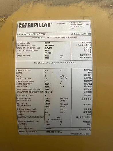 2021 Caterpillar 3512B