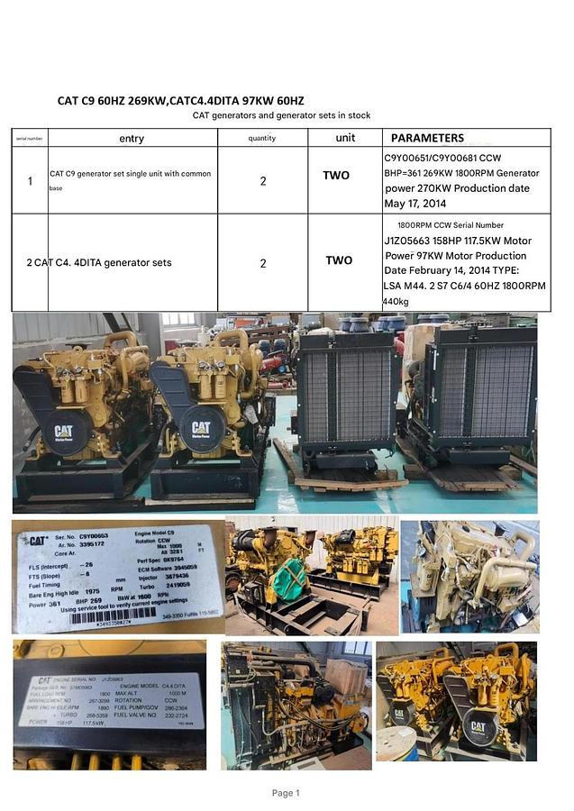 2014 Caterpillar C9 and C4.4