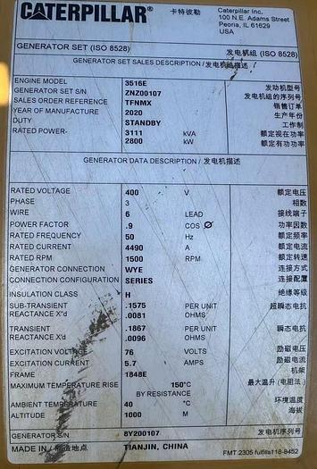 2020 Caterpillar 3516E