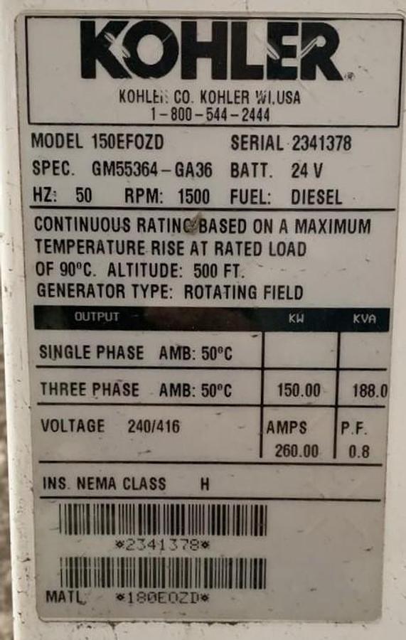 Kohler Co USA 150EF0ZD