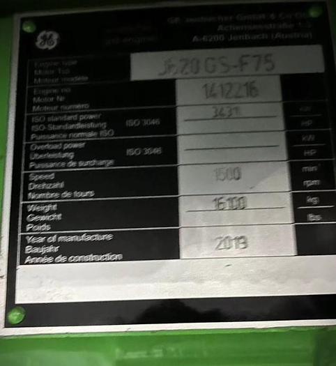 Used 2013 Jenbacher J620GS-F75