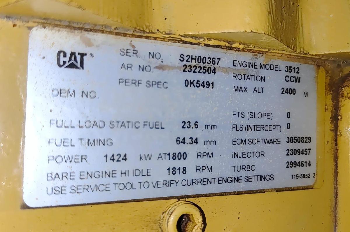 Caterpillar 3512B New generators.