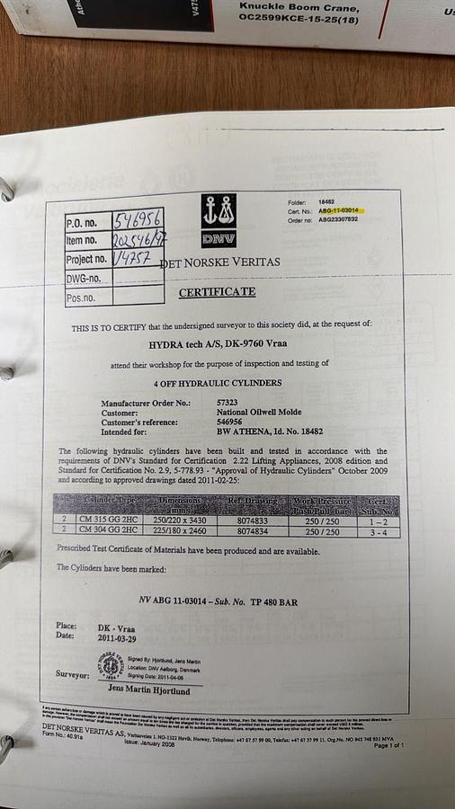 Used 2011 National Oilwell Varco Knuckle Boom Crane