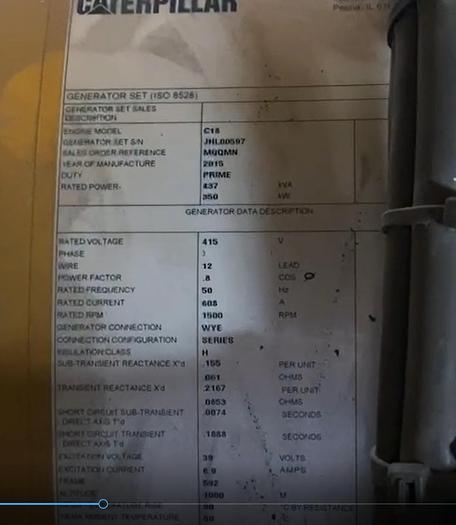 Caterpillar  C18 New/Unused marine generator sets with class certificates