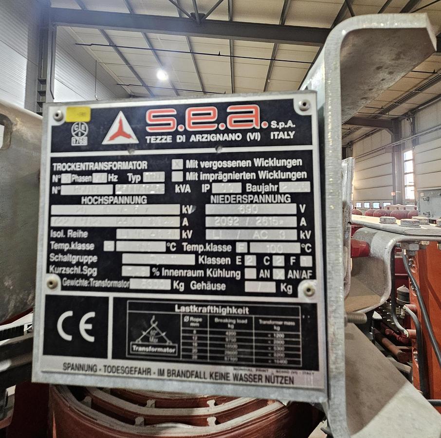 S.E.A. S.p.A. (Tezze di Arzignano, Vicenza, Italy) dry-type transformer with cast-resin windings.