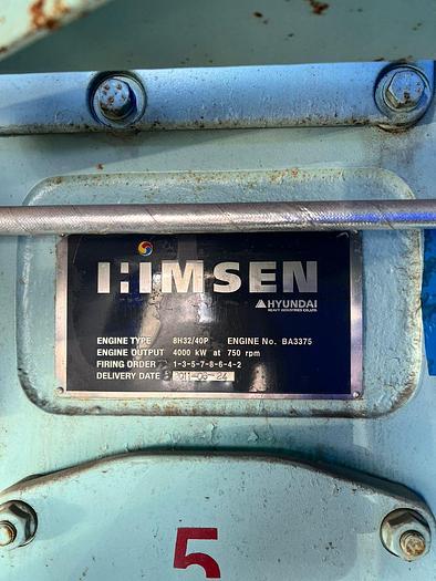 Himsen Hyundai 8H32/40P Marine Propulsion engine New.