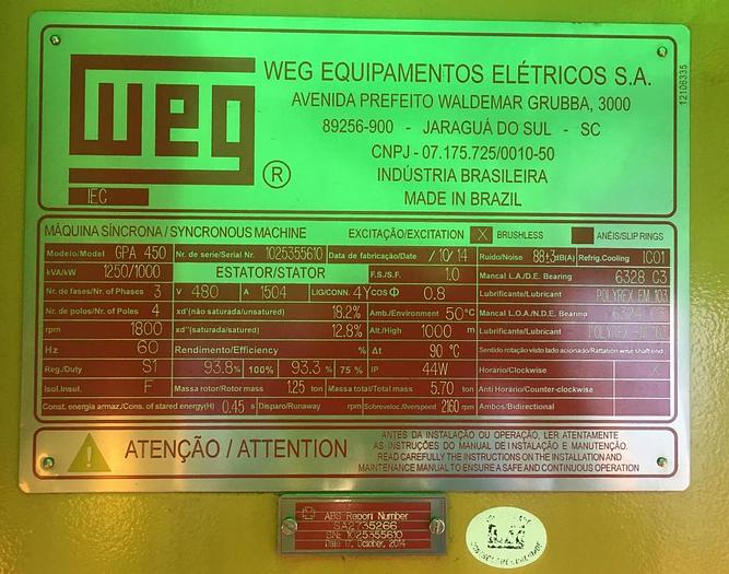 Caterpillar 3512B Marine Generator New / Unused.