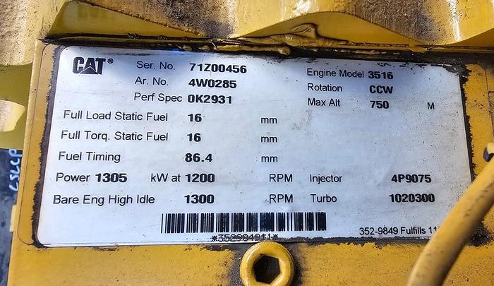 2012 Caterpillar 3516