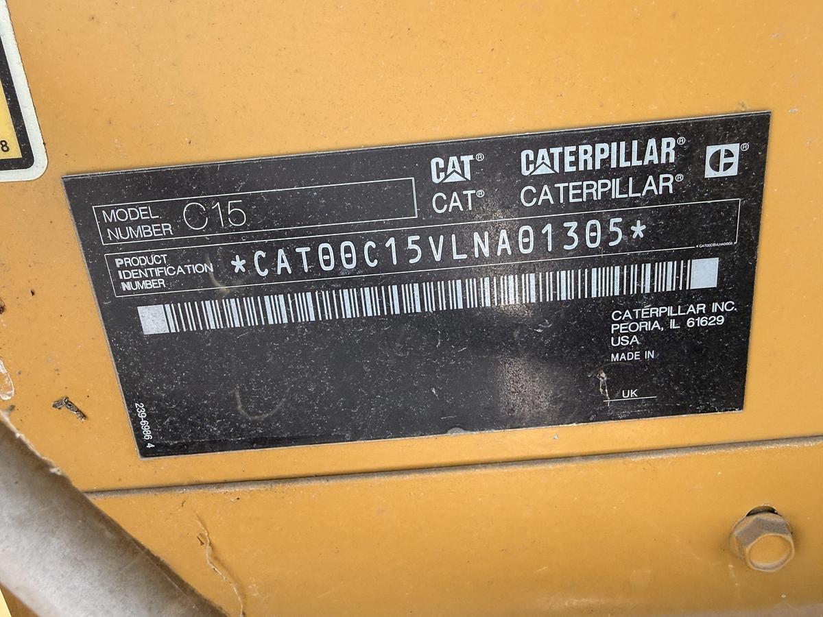 Caterpillar  C15 generator complete with motor, alternator and trailer.